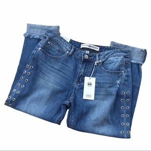 Ashley Mason Ankle Jean Rivet Edges Frayed Hemline